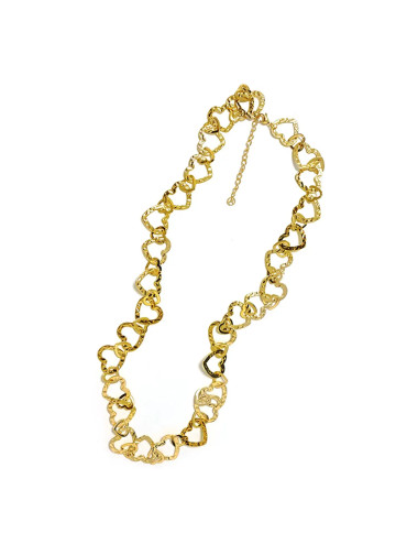 Collana acciaio cuori 80cm