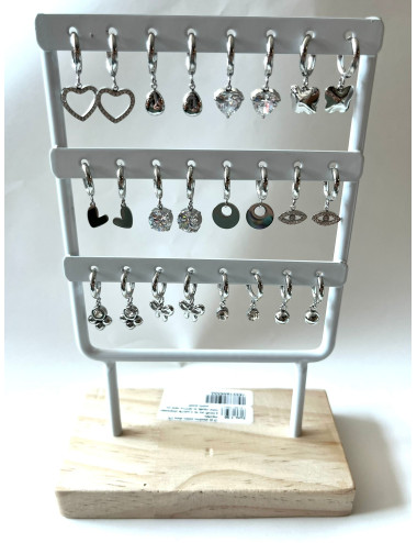 12 paia orecchini acciaio