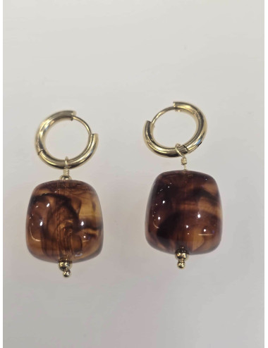 Orecchini acciaio resina