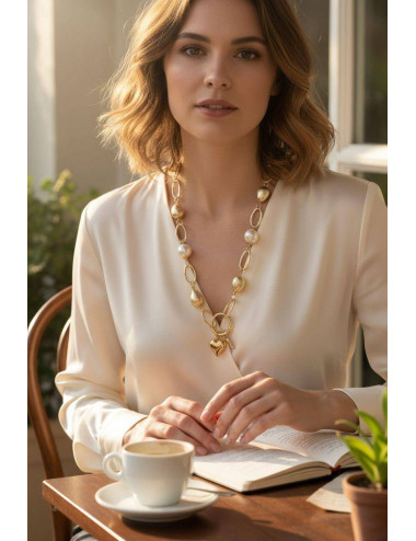 Collana alluminio perla resina