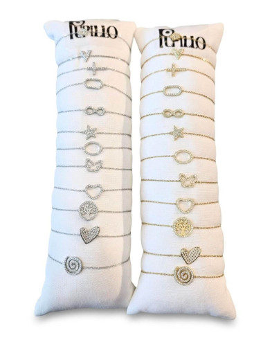 12 bracciali acciaio strass