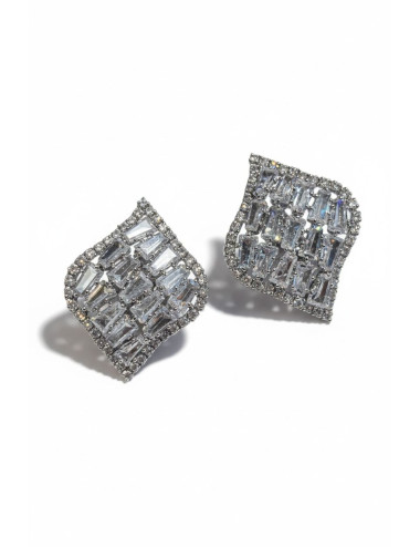 Orecchini metallo clip zirconi