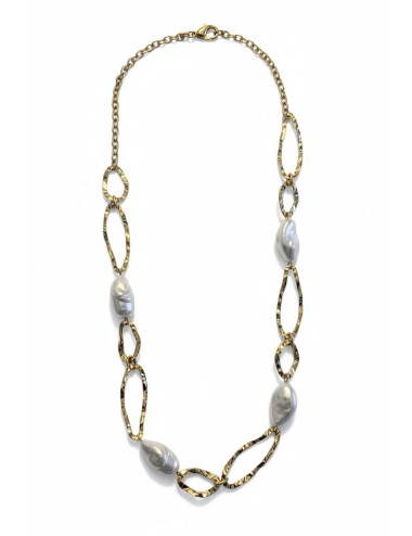 Collana acciaio 90cm perle