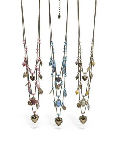 Collana acciaio vetro e...