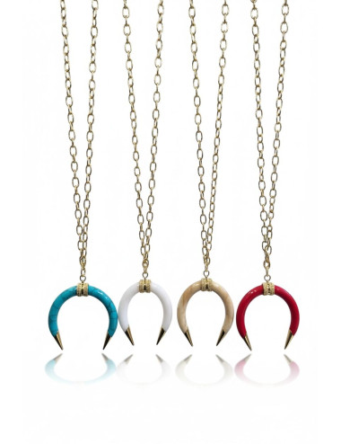 Collana acciaio corno 80cm