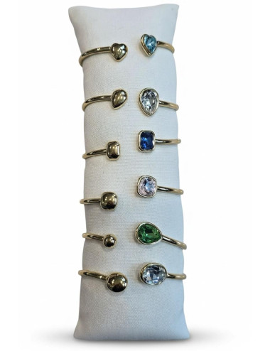 6 bracciali acciaio strass...