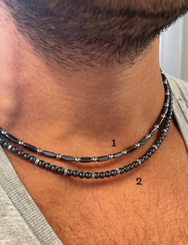 Collana ematite uomo